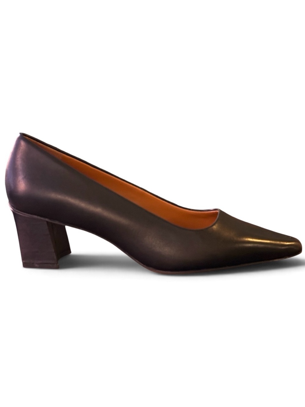Sarto by Franco Sarto Black Pointed Low Block Heel Pumps